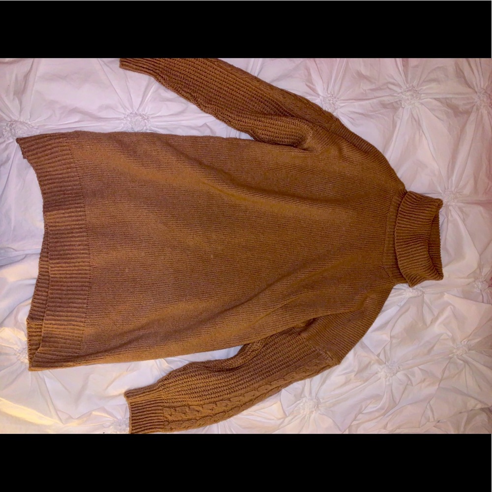 NWOT Tan Turtleneck Sweater Dress